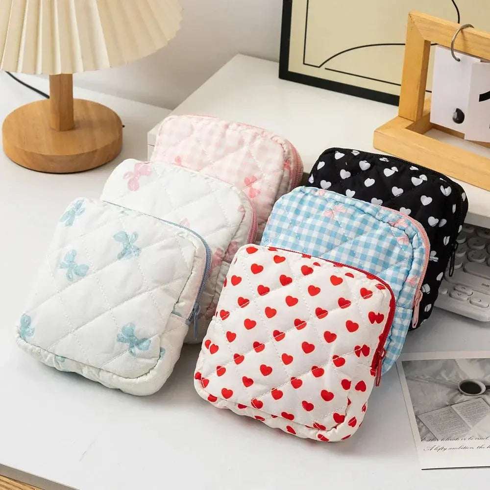 Women Sanitary Napkin Storage Bag Portable Cotton Pad Pouch Cosmetic Bags Girls Travel Makeup Bag Tampon Holder Organizer Ultimate Bag Store