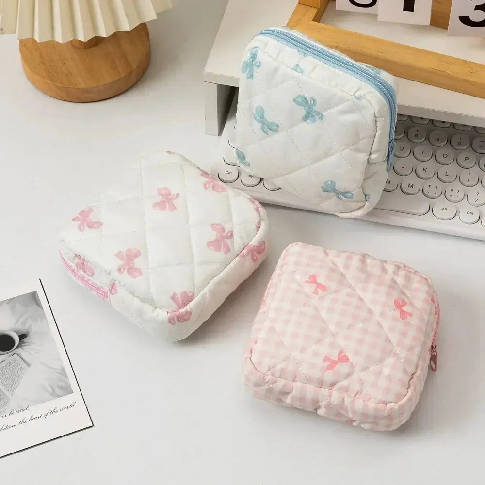 Women Sanitary Napkin Storage Bag Portable Cotton Pad Pouch Cosmetic Bags Girls Travel Makeup Bag Tampon Holder Organizer Ultimate Bag Store