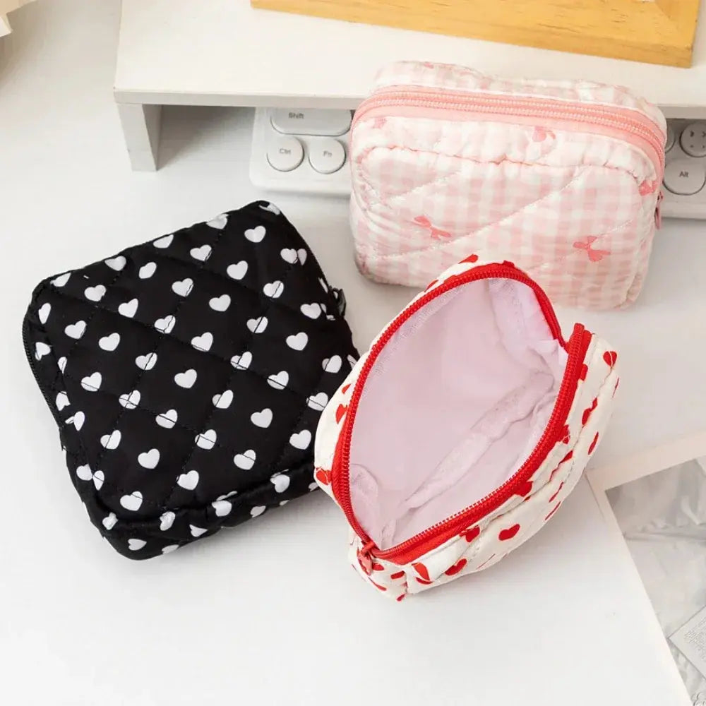 Women Sanitary Napkin Storage Bag Portable Cotton Pad Pouch Cosmetic Bags Girls Travel Makeup Bag Tampon Holder Organizer Ultimate Bag Store