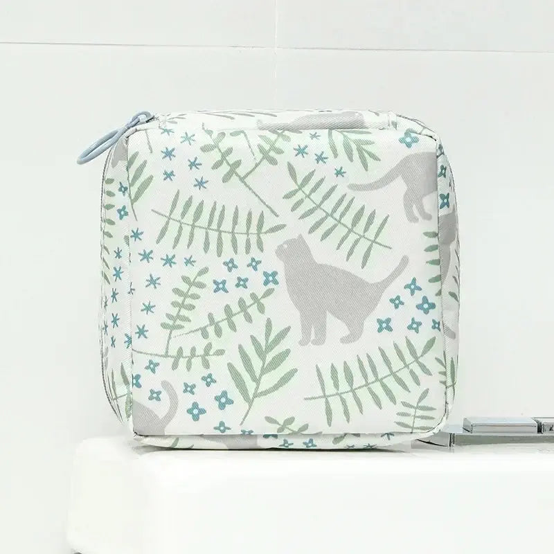 Women Sanitary Napkin Storage Bag Portable Cotton Pad Pouch Cosmetic Bags Girls Travel Makeup Bag Tampon Holder Organizer Ultimate Bag Store
