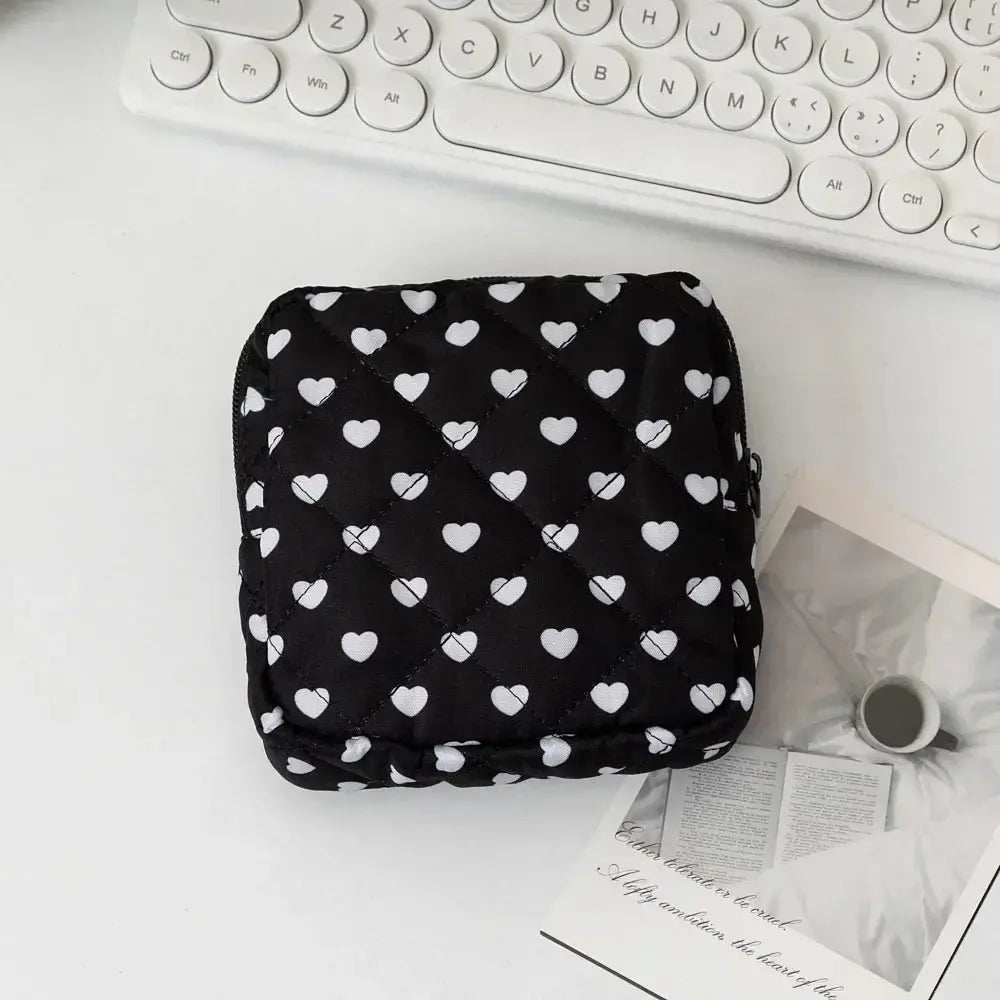 Women Sanitary Napkin Storage Bag Portable Cotton Pad Pouch Cosmetic Bags Girls Travel Makeup Bag Tampon Holder Organizer Ultimate Bag Store