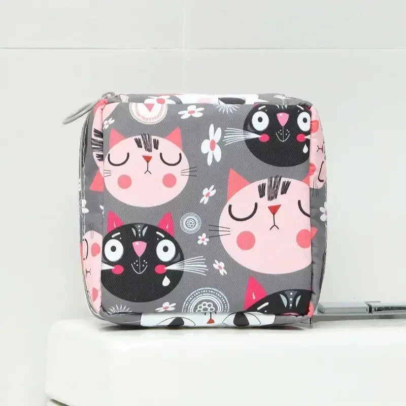 Women Sanitary Napkin Storage Bag Portable Cotton Pad Pouch Cosmetic Bags Girls Travel Makeup Bag Tampon Holder Organizer Ultimate Bag Store