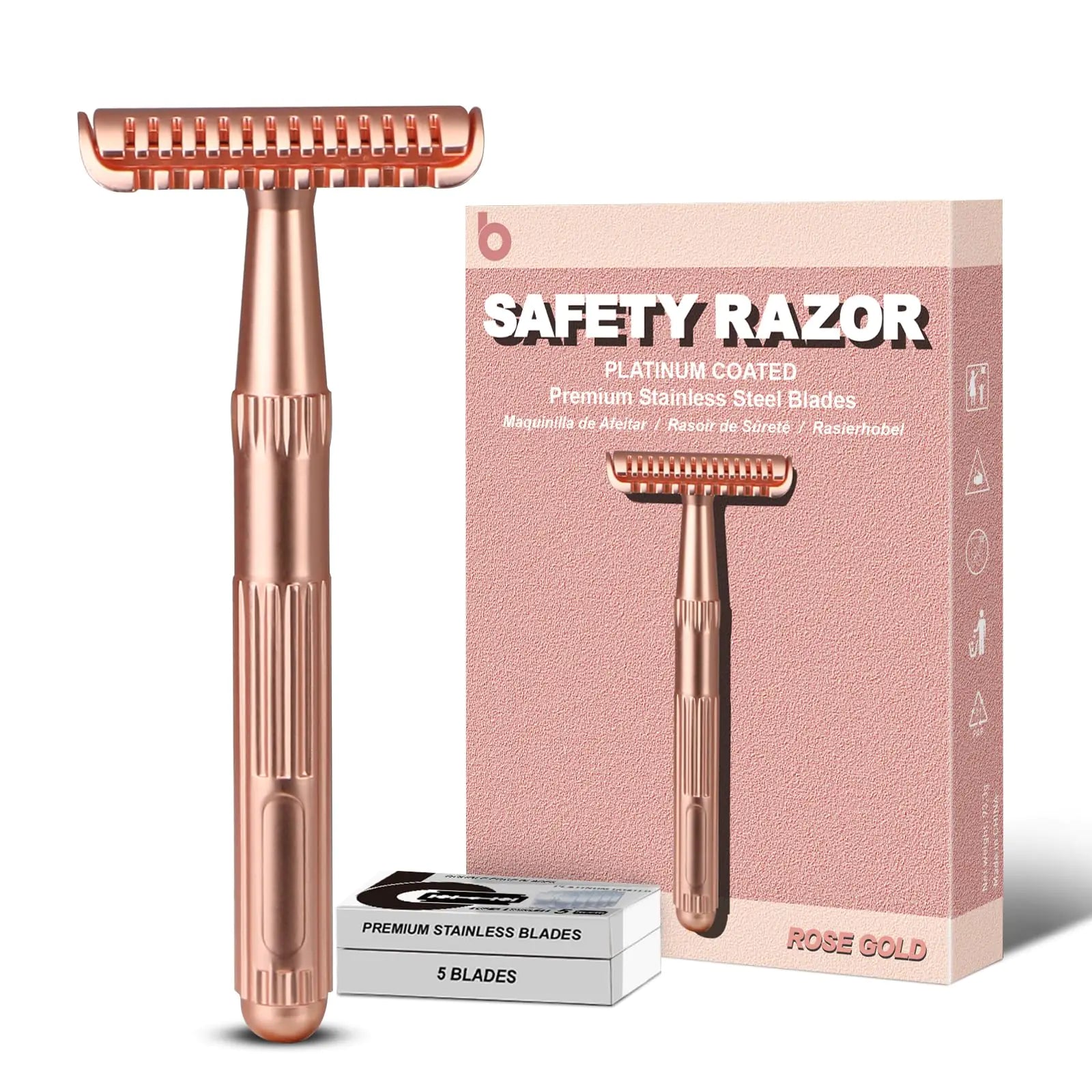 Women & Men Rose Gold Safety Razor_Vivareflex_Online