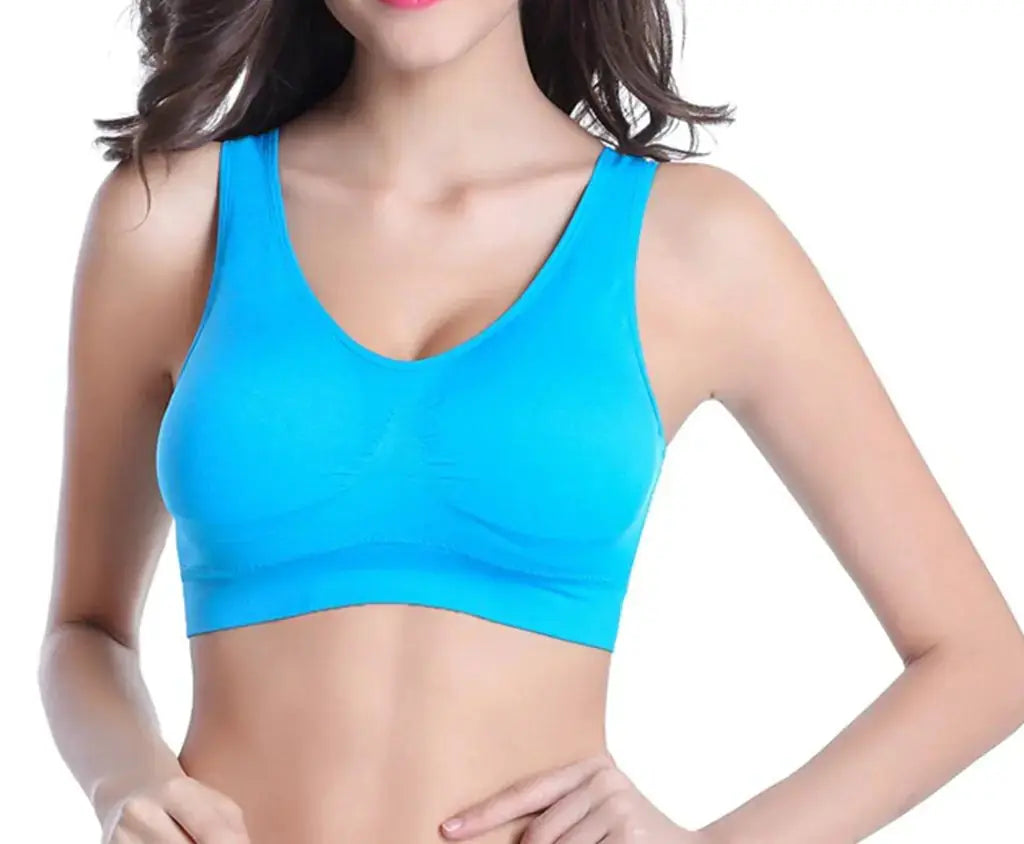 Women's Comfort Workout Sports Bra Low-Impact Activity Sleep Bras 5X-Large 3 Pack Blue Pink Light Purple - Vivareflex Online