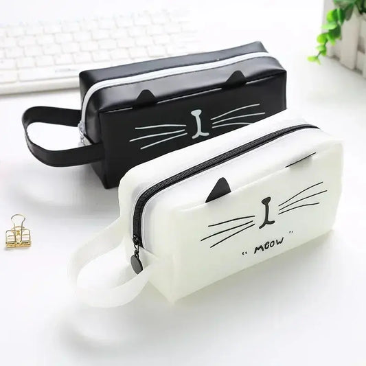 Women's Cute Cat Travel Cosmetic Bag Waterproof Makeup Bag Wash Pouch Student Pencil Case Tote Style Toiletry Bag Ultimate Bag Store