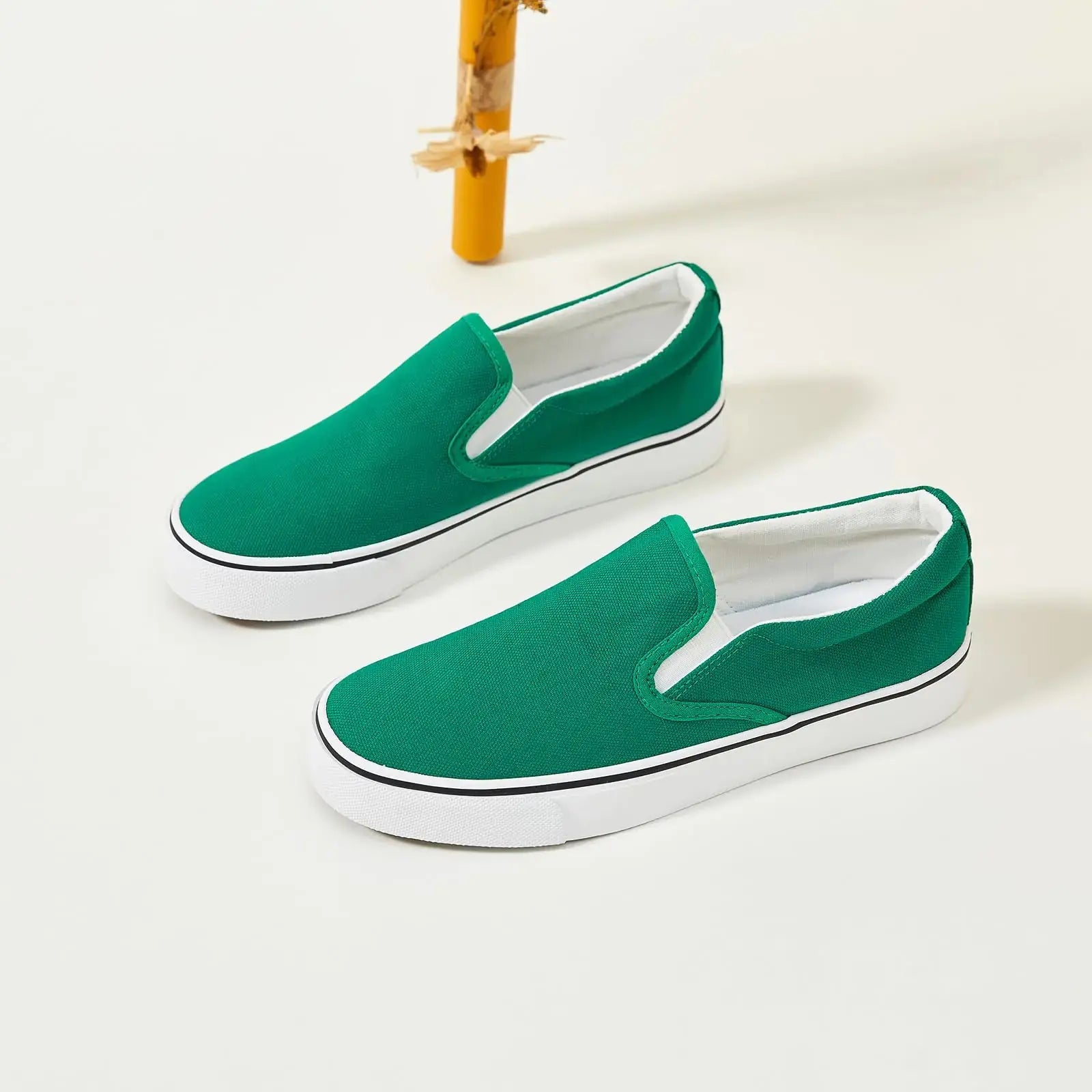 Women's Slip on Shoes Canvas Sneakers Loafers Non Slip Shoes Low Top Casual Shoes 9.5 Dark Green - Vivareflex Online
