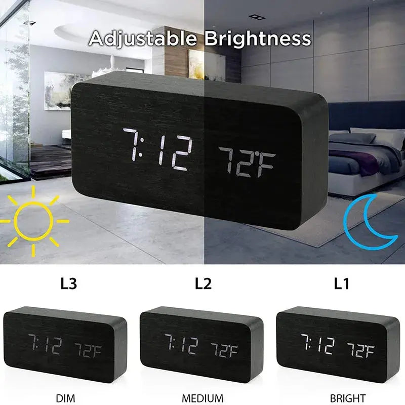 Wooden Digital Alarm Clock Vivareflex Online