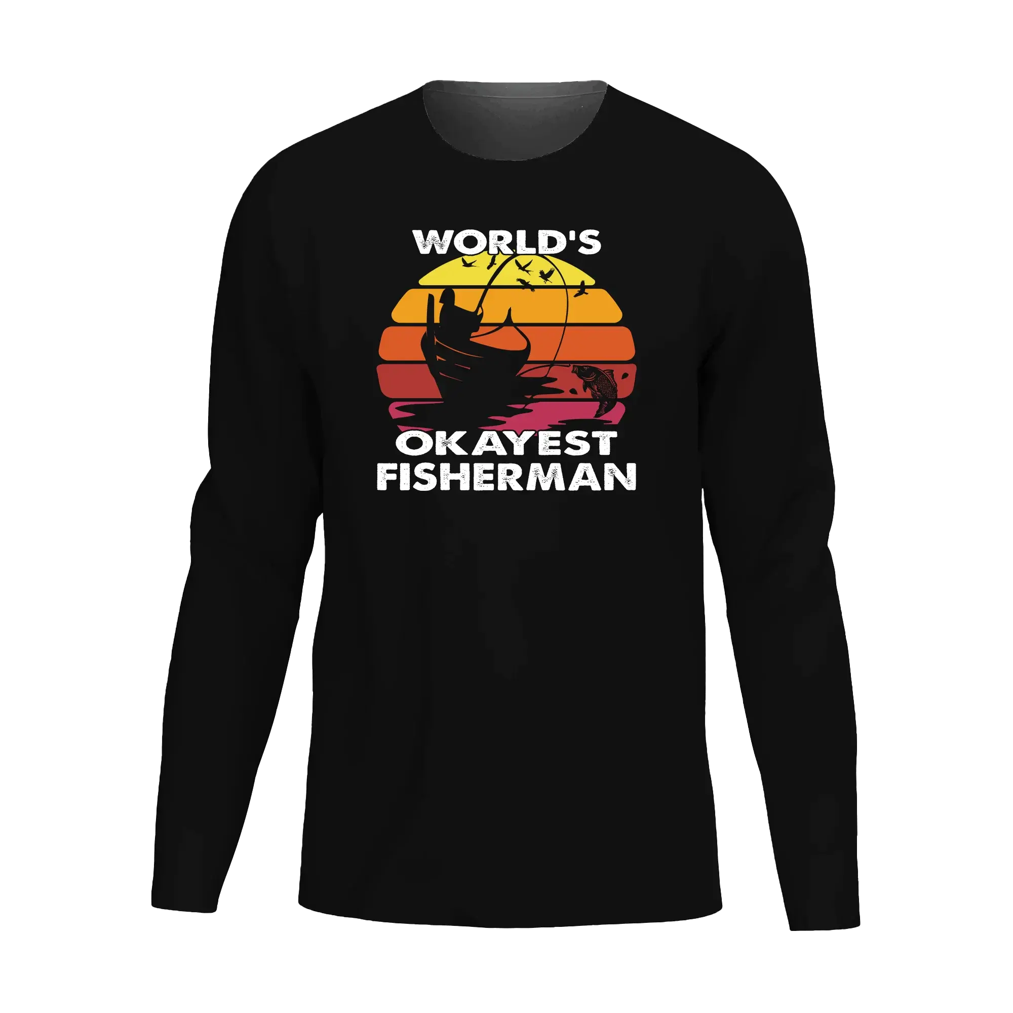 World's Okayest Fisherman Men Long Sleeve Shirt Vivareflex Online