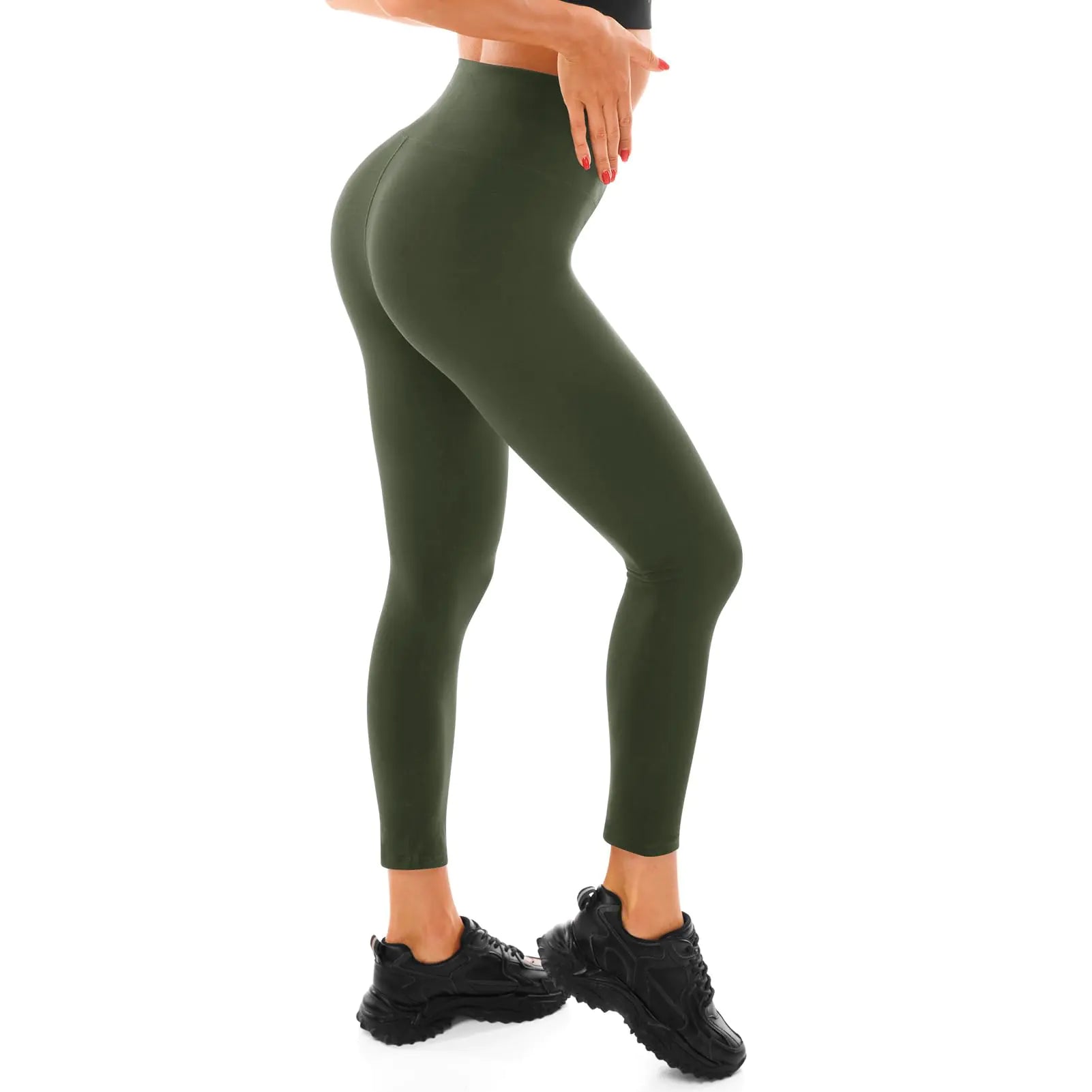 Legging Walifrey pour femme, legging taille haute doux et soyeux pour femme, gym, yoga, entraînement, taille XX-Large, vert