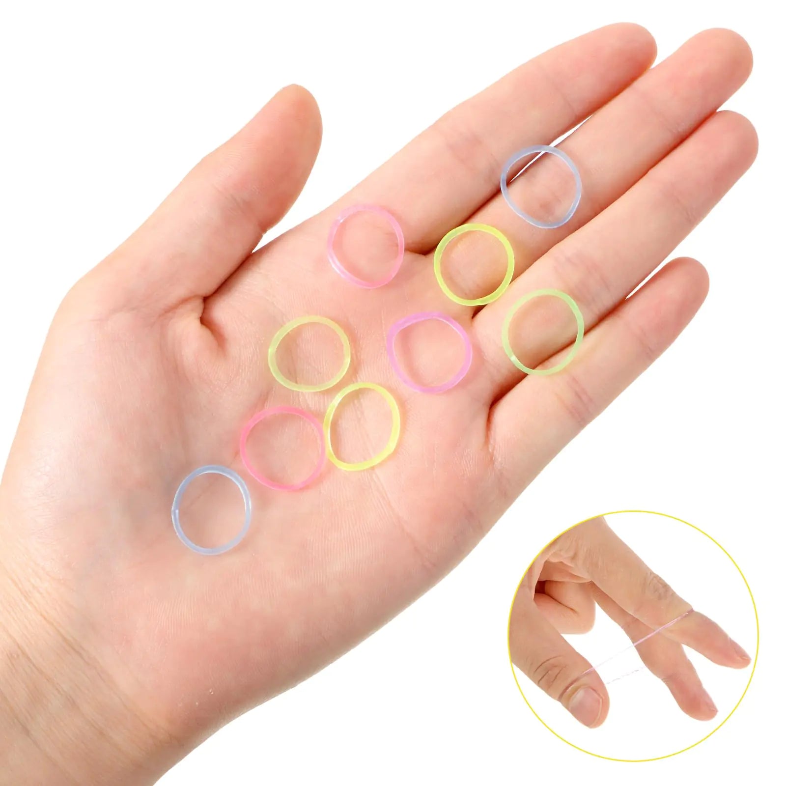 Hicarer 1000 Mini élastiques en caoutchouc souples pour tresses de cheveux (1,5 cm, couleur mignonne) 1,5 cm couleur mignonne