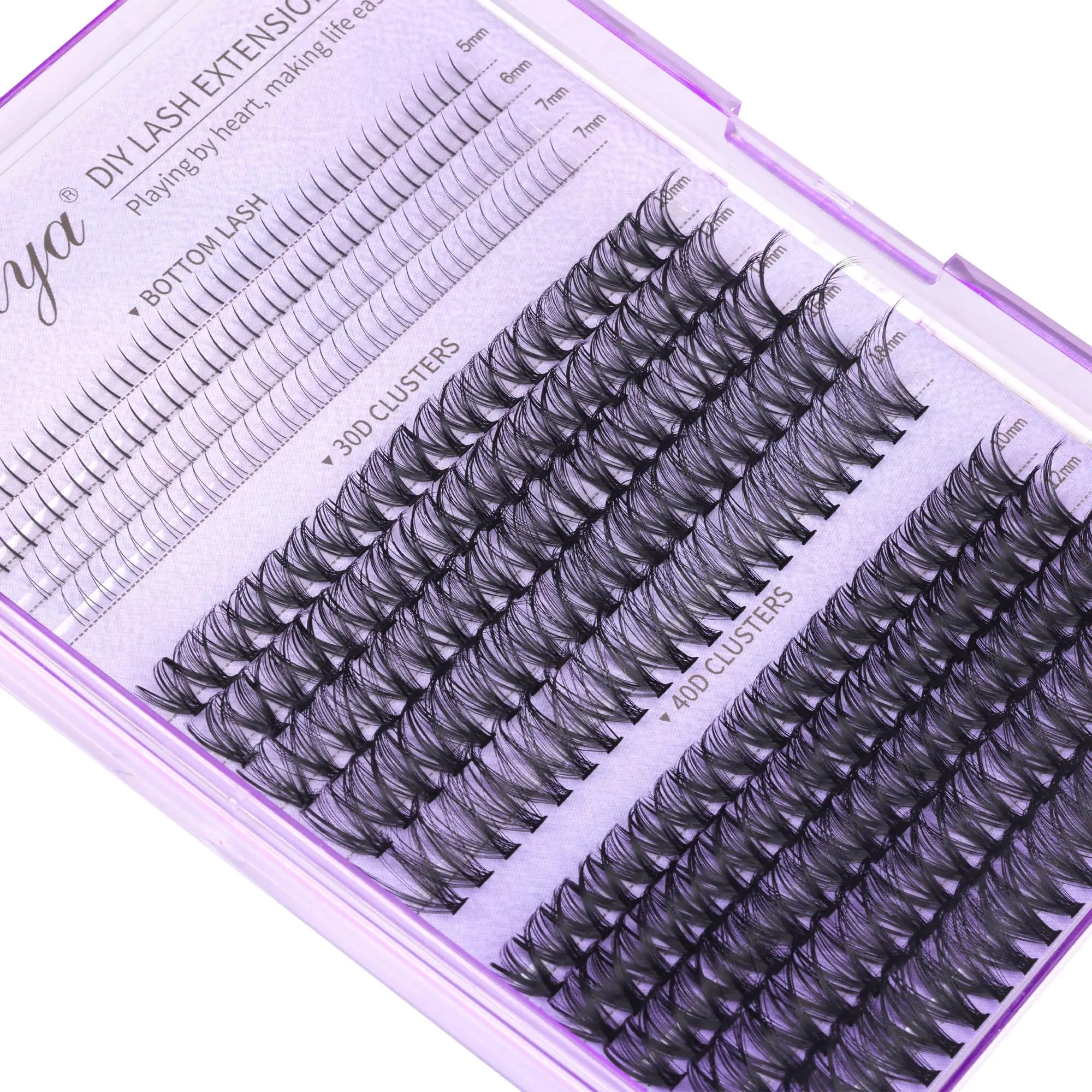 Spiky Wispy Lash Clusters, Bottom Cluster Eyelash Extensions, D Curl Individual Eyelashes, Natural Clusters Lashes for Women and Girls DIY at Home by Geeneiya (360PCS, 30D+40D+BOTTOM)