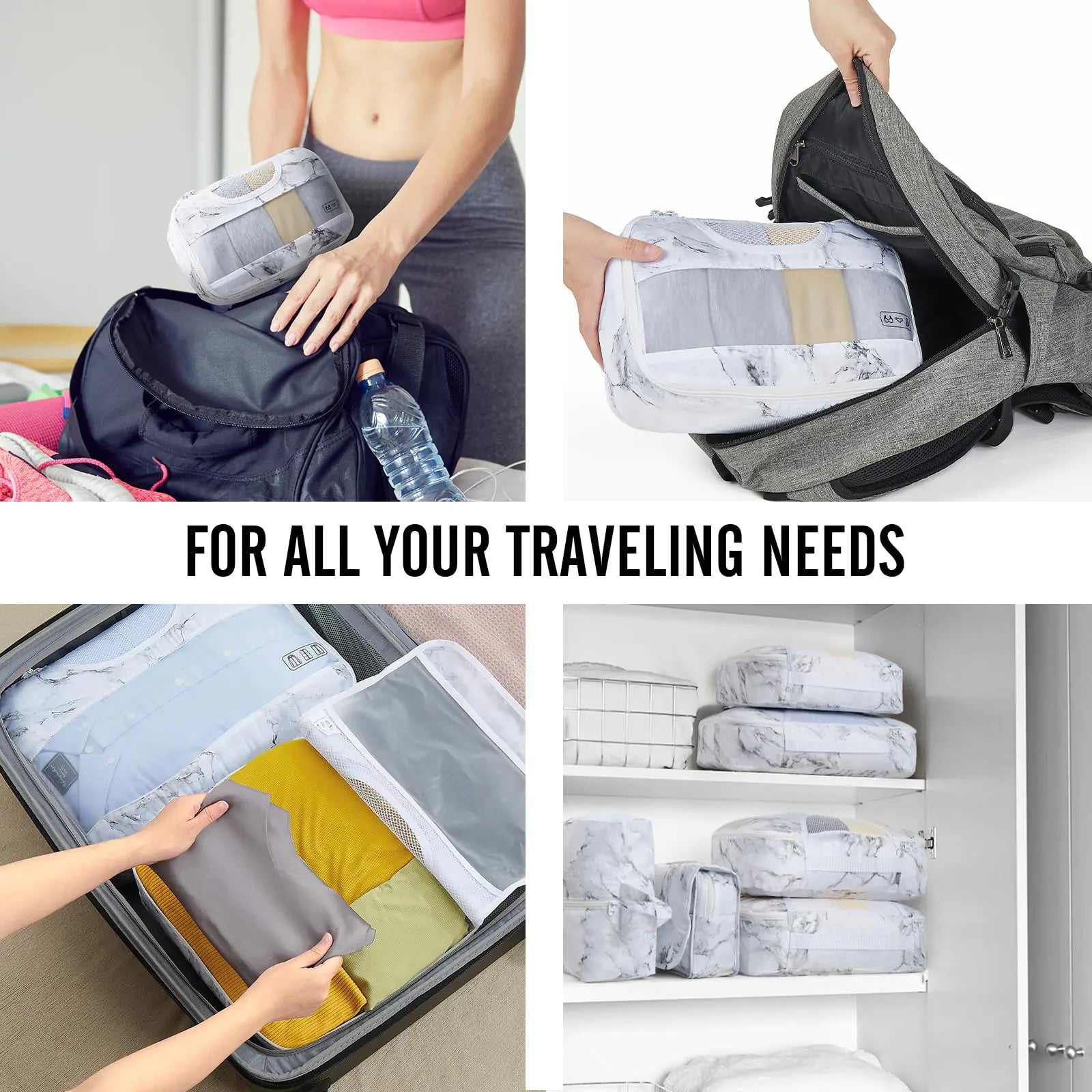 Veken 8-Piece Packing Cubes Set – Travel Bag Organizers for Suitcases & Carry-On Luggage - Vivareflex Online