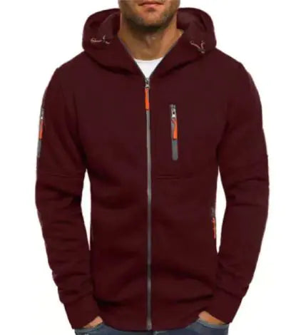 Men's Fleece Color Hoodie Zip Front Hooded Sweatshirt Vivareflex Online