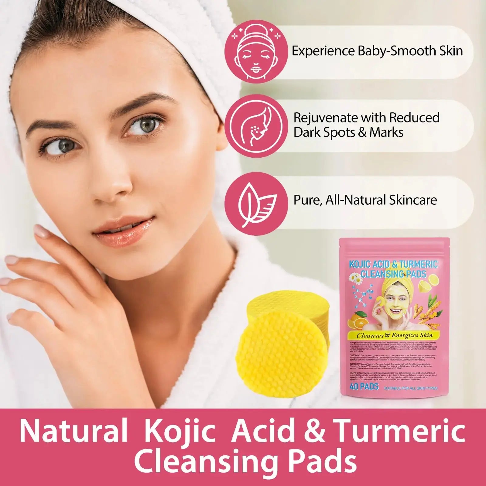 Kojic Acid Cleansing Pads | Balance Skin Oil & Water_Vivareflex_Online
