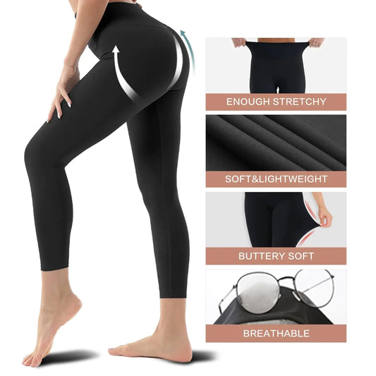 Blisset 3-Pack High-Waisted Leggings for Women – Soft Athletic Tummy Control Pants - Vivareflex Online