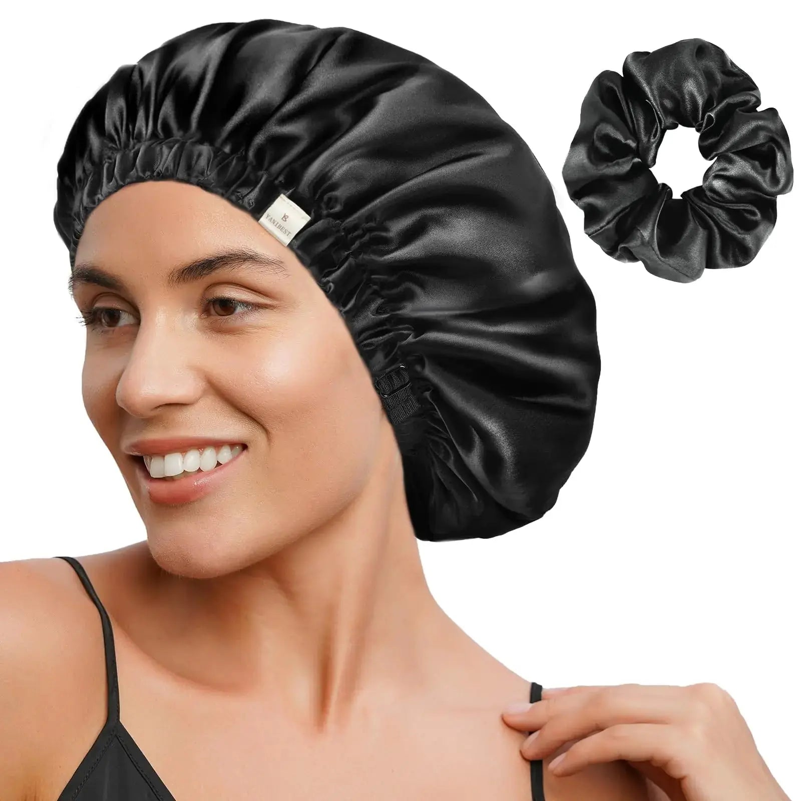 YANIBEST Satin Bonnet Silk Bonnet Adjustable Hair Bonnet for Sleeping Hair Bonnets for Women Curly Natural Hair One Size Brown - Vivareflex Online