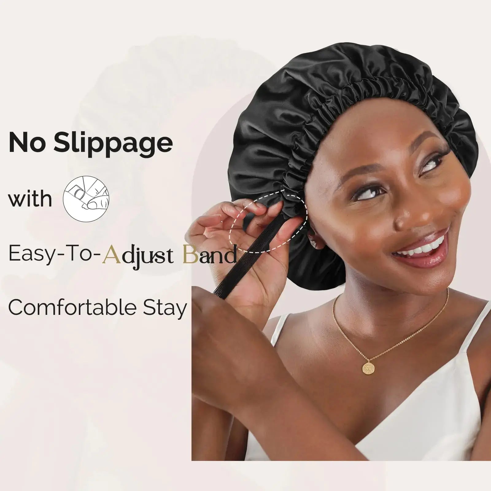 YANIBEST Satin Bonnet Silk Bonnet Adjustable Hair Bonnet for Sleeping Hair Bonnets for Women Curly Natural Hair One Size Brown - Vivareflex Online