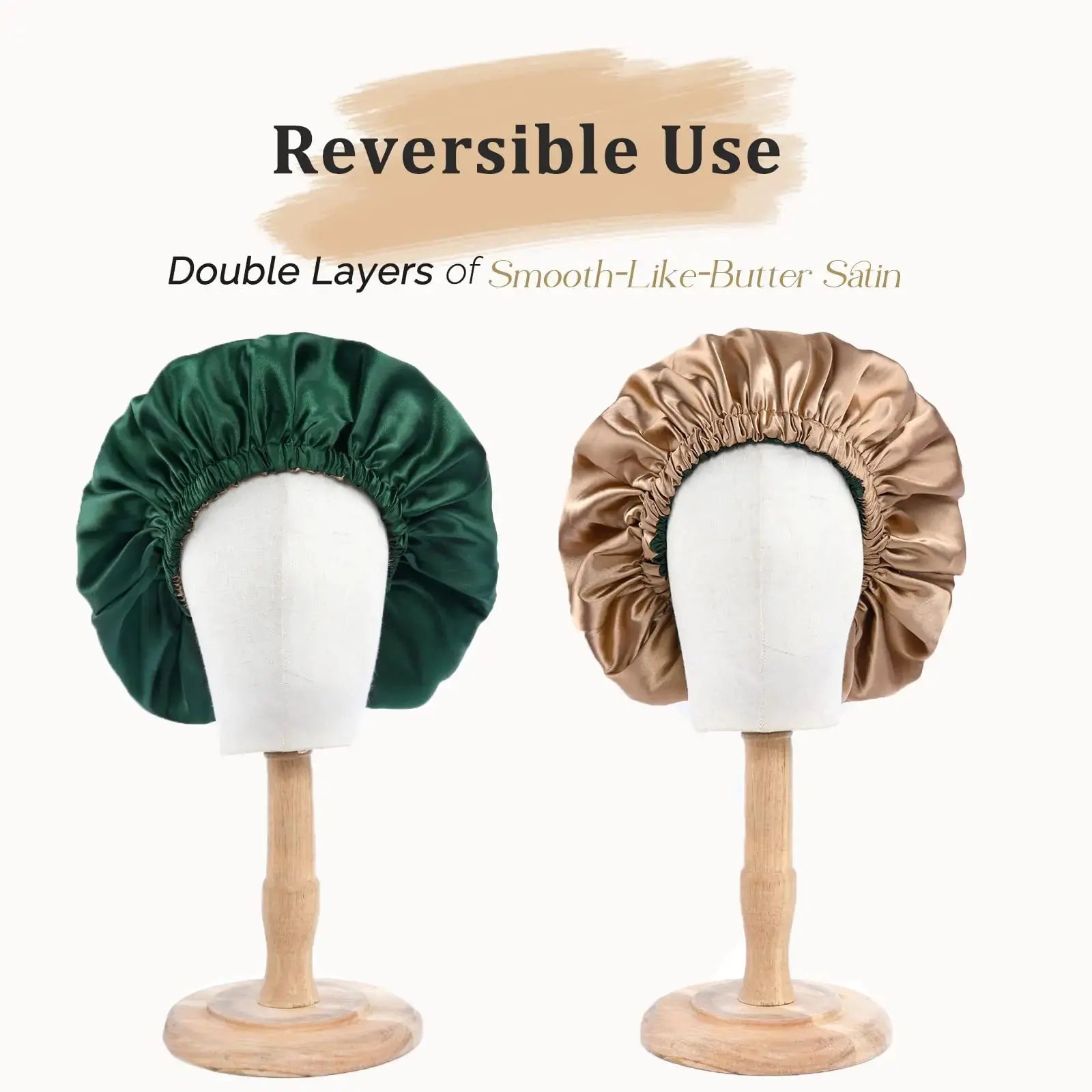 YANIBEST Satin Bonnet Silk Bonnet Adjustable Hair Bonnet for Sleeping Hair Bonnets for Women Curly Natural Hair One Size Brown - Vivareflex Online