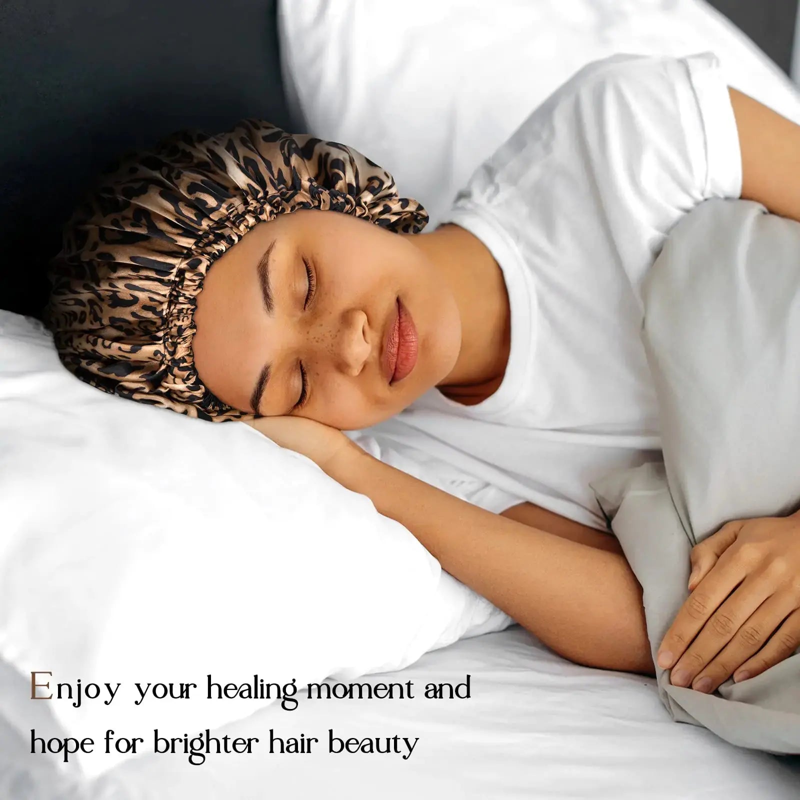 YANIBEST Satin Bonnet Silk Bonnet Adjustable Hair Bonnet for Sleeping Hair Bonnets for Women Curly Natural Hair One Size Brown - Vivareflex Online