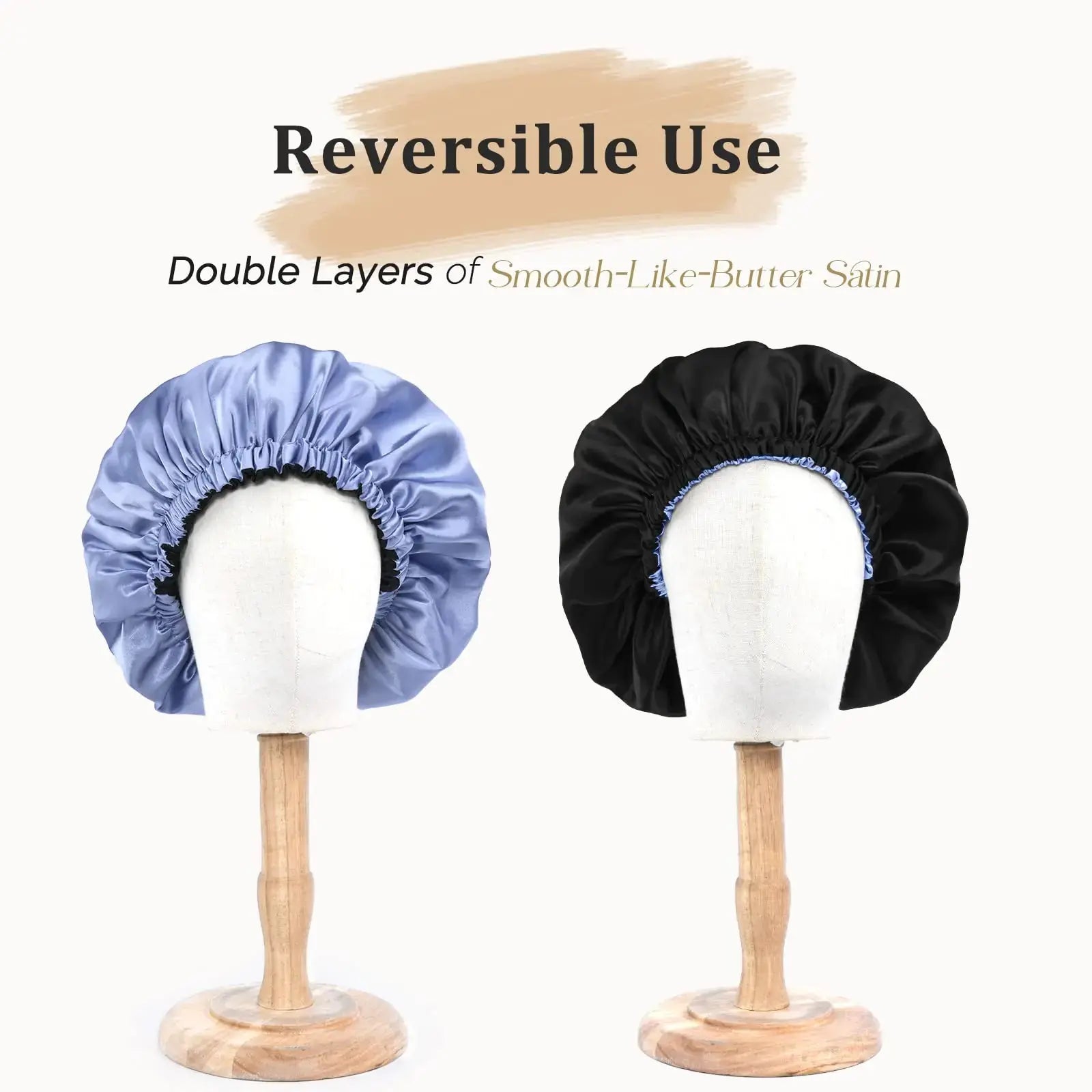 YANIBEST Satin Bonnet Silk Bonnet Adjustable Hair Bonnet for Sleeping Hair Bonnets for Women Curly Natural Hair One Size Brown - Vivareflex Online