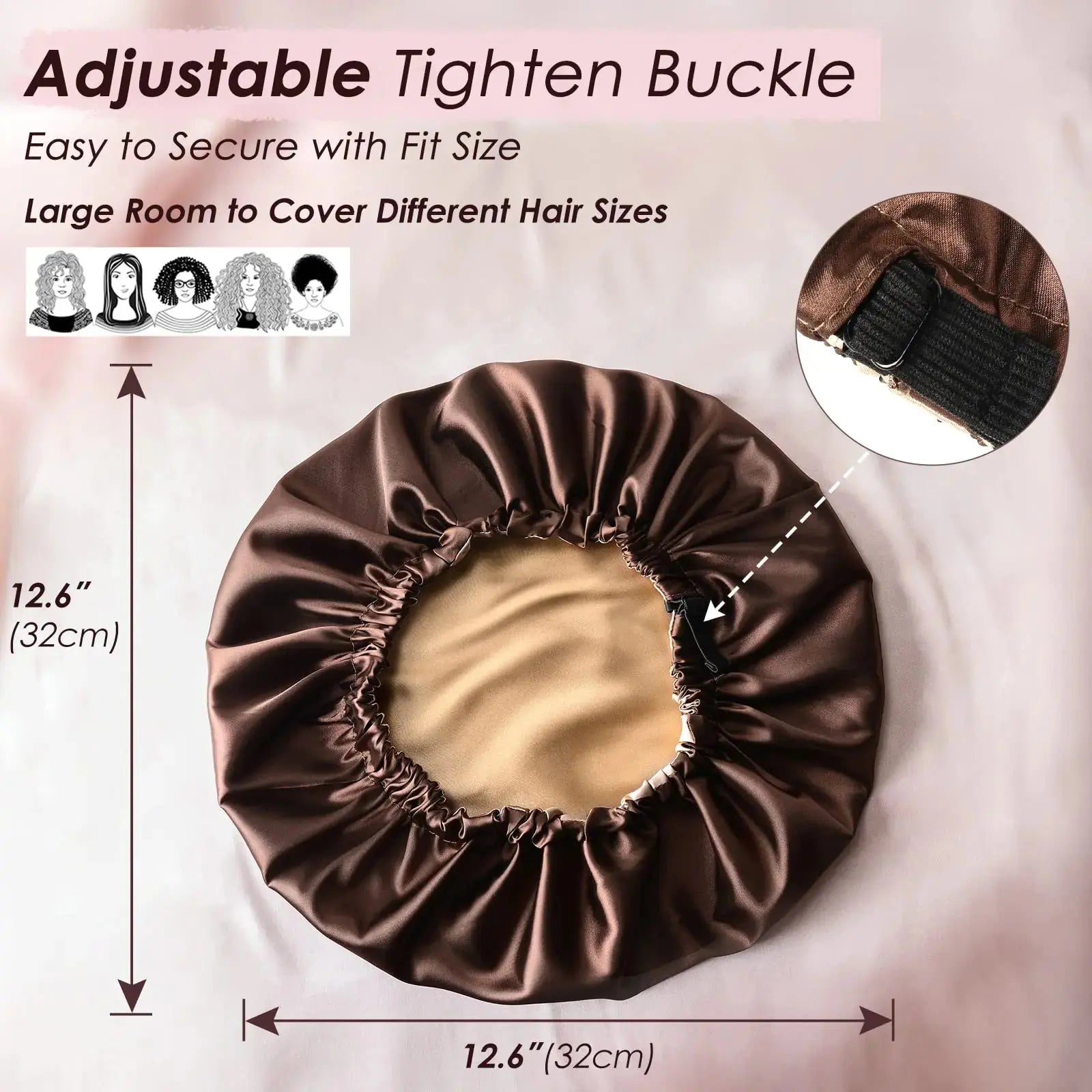 YANIBEST Satin Bonnet Silk Bonnet Adjustable Hair Bonnet for Sleeping Hair Bonnets for Women Curly Natural Hair One Size Brown - Vivareflex Online