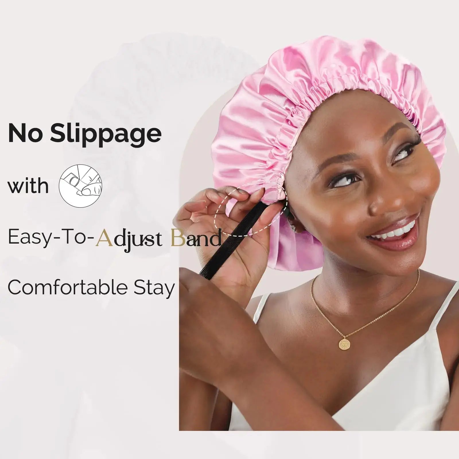 YANIBEST Satin Bonnet Silk Bonnet Adjustable Hair Bonnet for Sleeping Hair Bonnets for Women Curly Natural Hair One Size Brown - Vivareflex Online
