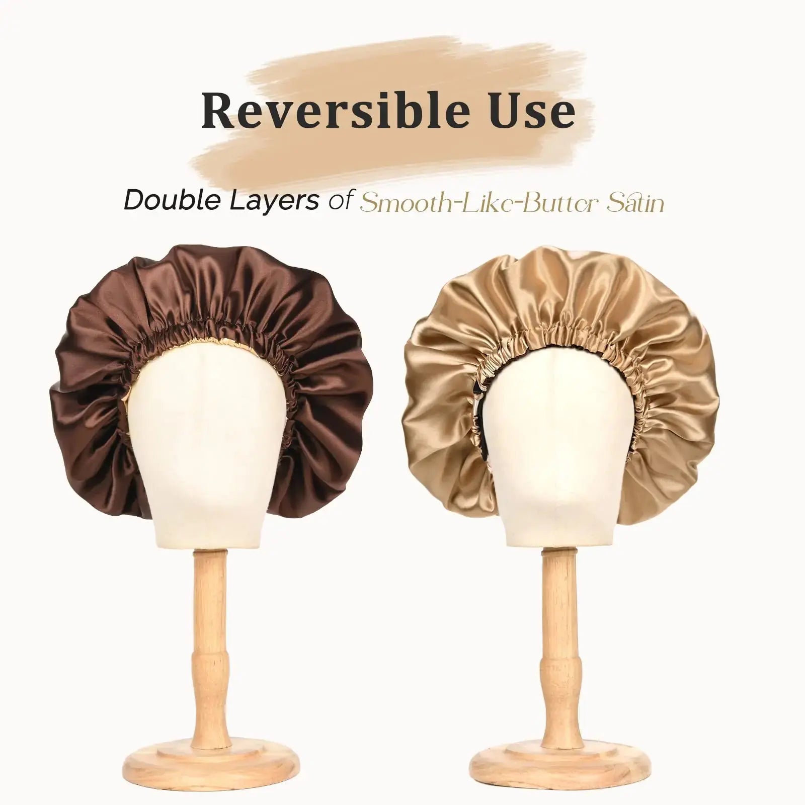 YANIBEST Satin Bonnet Silk Bonnet Adjustable Hair Bonnet for Sleeping Hair Bonnets for Women Curly Natural Hair One Size Brown - Vivareflex Online