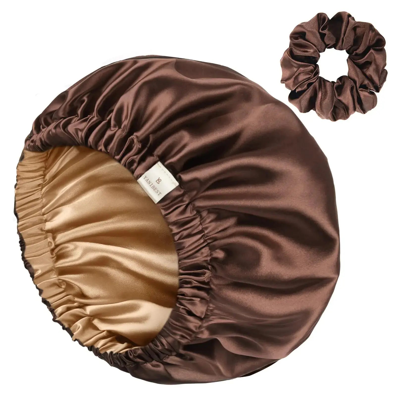 YANIBEST Satin Bonnet Silk Bonnet Adjustable Hair Bonnet for Sleeping Hair Bonnets for Women Curly Natural Hair One Size Brown - Vivareflex Online