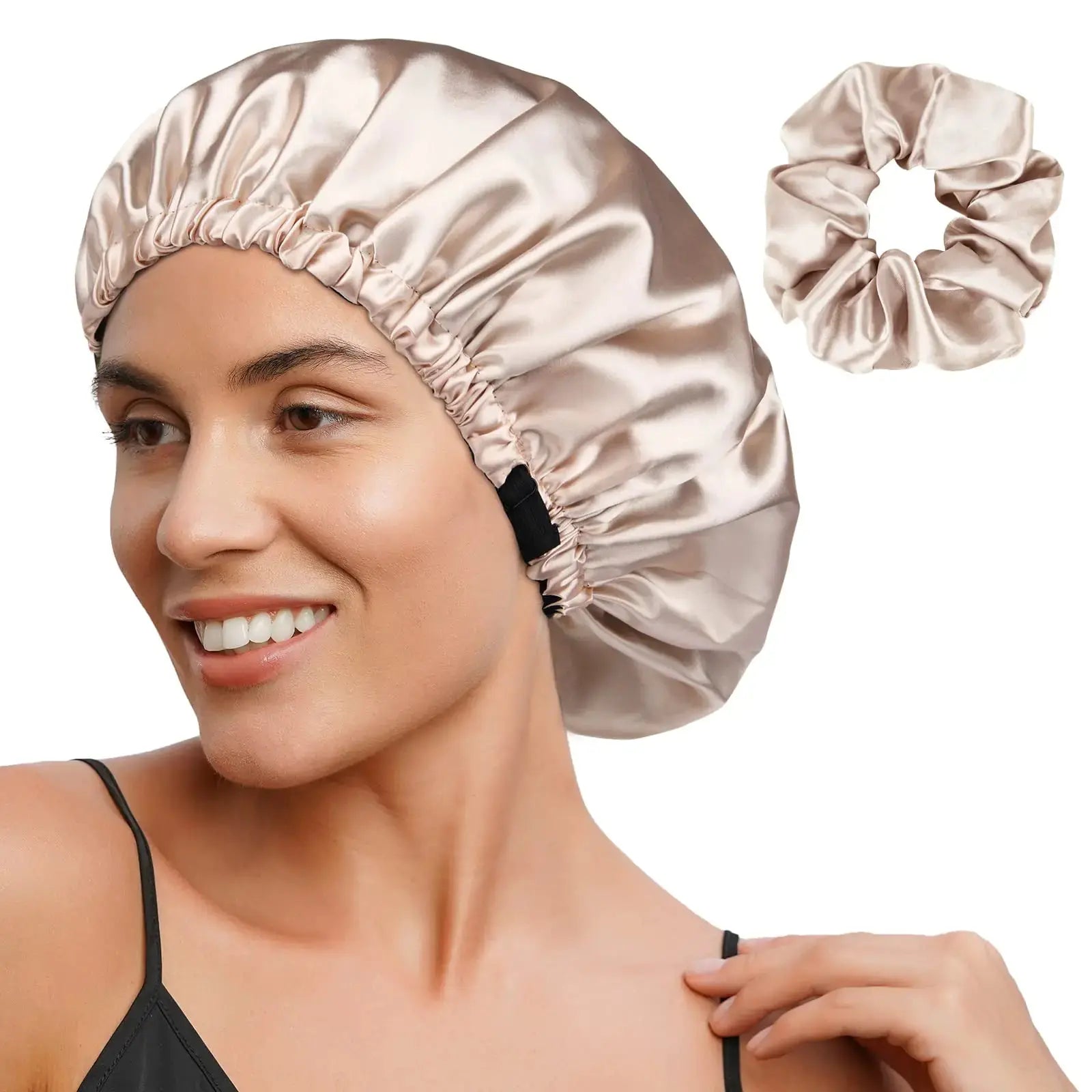 YANIBEST Satin Bonnet Silk Bonnet Adjustable Hair Bonnet for Sleeping Hair Bonnets for Women Curly Natural Hair One Size Brown - Vivareflex Online