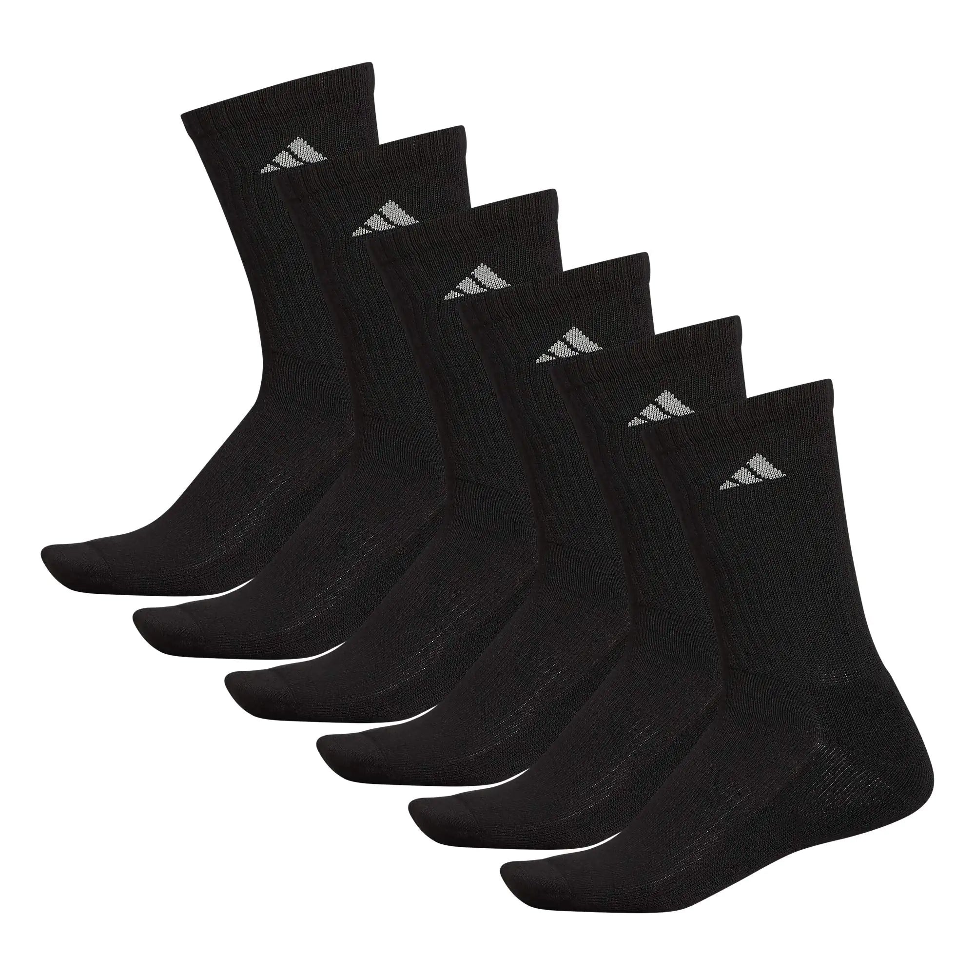 adidas Men's Athletic Cushioned Crew Socks with Arch Compression for a Secure Fit (6-Pair) Large White/Wonder Beige/Alumina Beige