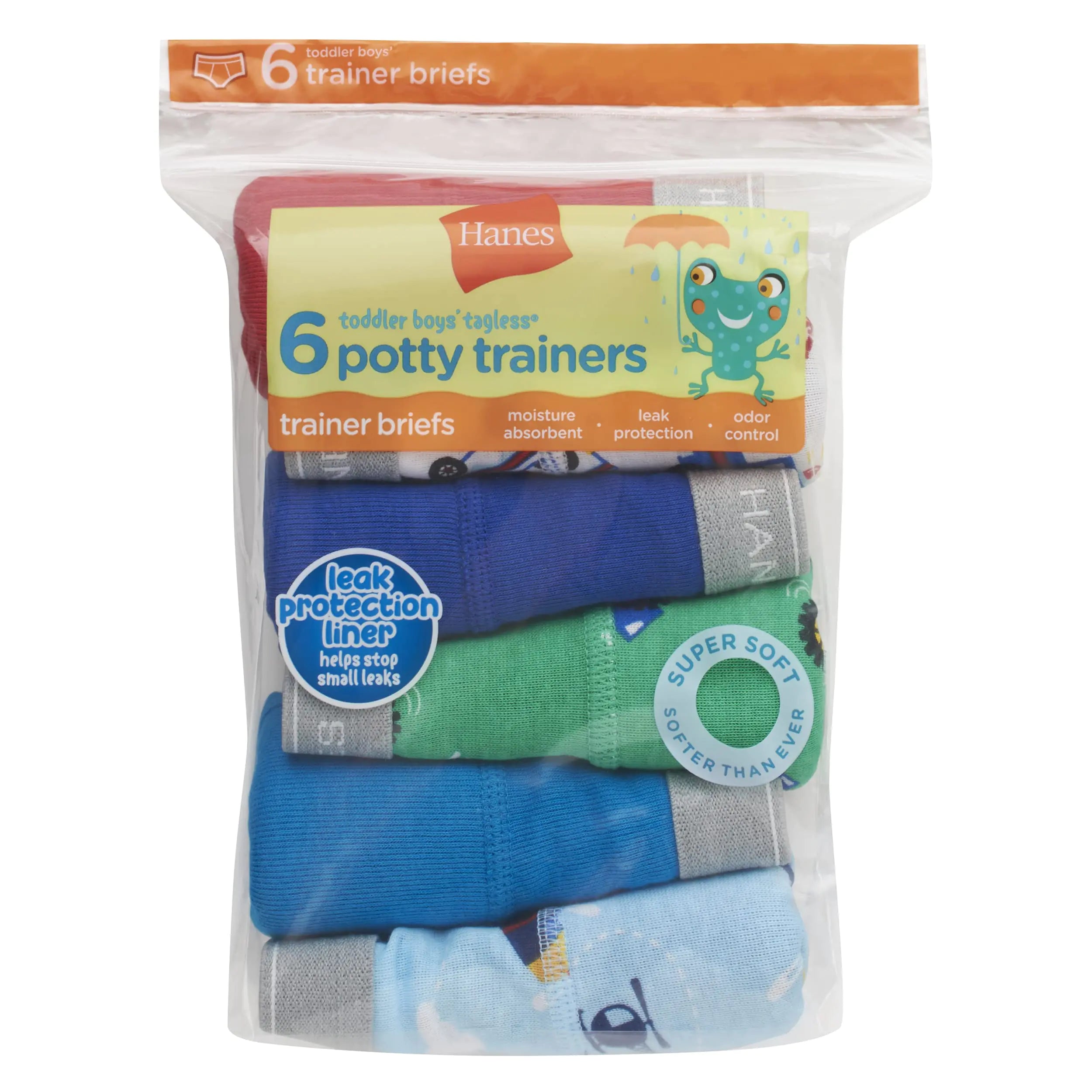 Hanes boys Potty Trainer Underwear 6-Pack 4T Briefs - Blue/Print Assorted - 6 Pack - Vivareflex Online