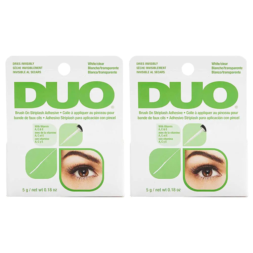 DUO Brush-On Strip Lash Adhesive with Vitamins A, C & E, Clear - Fast Drying, Non-Irritating, Safe for Sensitive Eyes – 2 Packs (0.18 oz each) Vivareflex Online