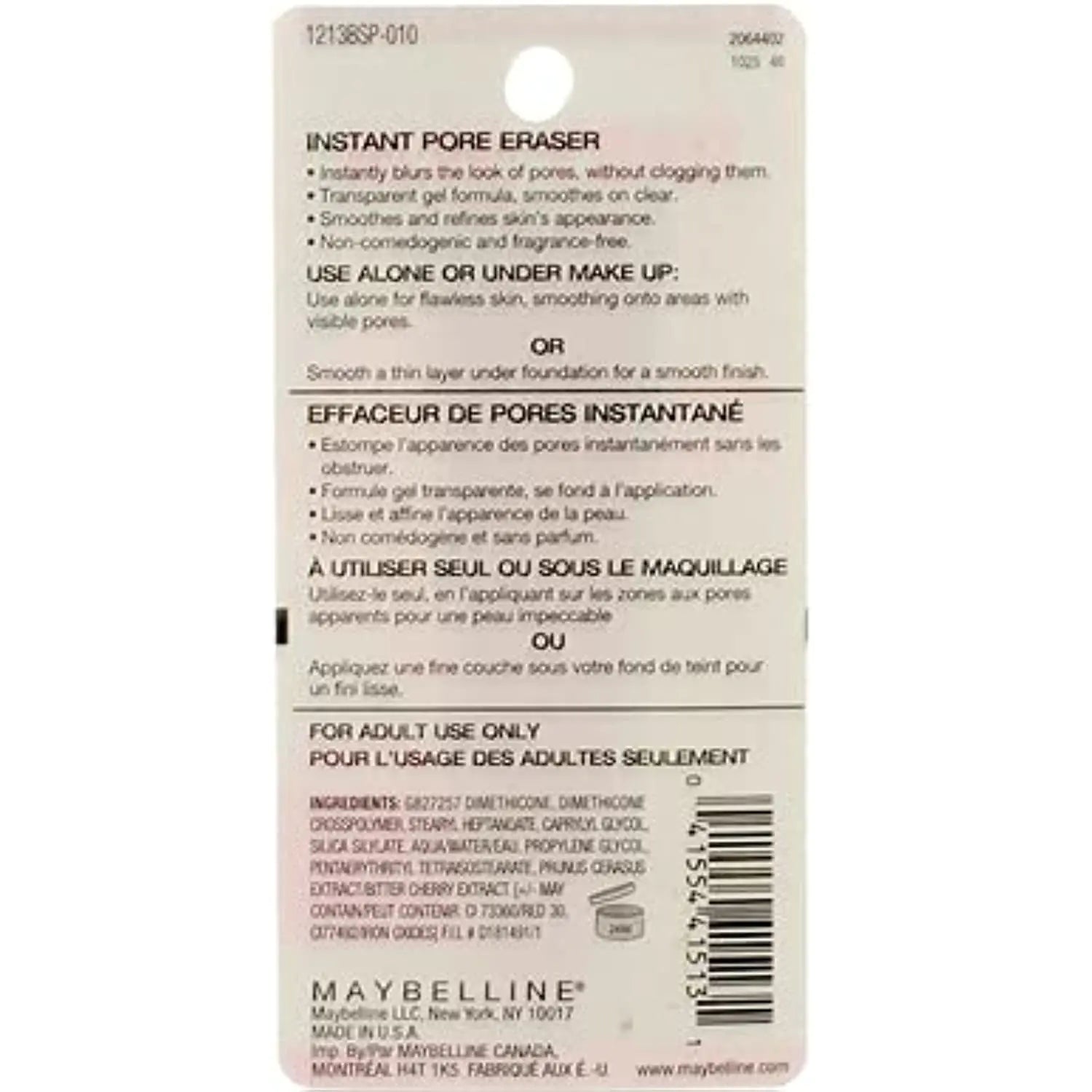 Base de maquillage Baby Skin Instant Pore Eraser de Maybelline, transparente, 2 unités, 0,67 fl oz (LOT DE 2)