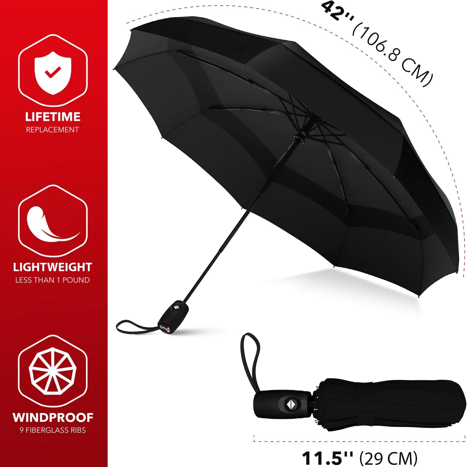 Repel Umbrella Windproof Travel Umbrella - Auto Open & Close, Compact & Durable - Vivareflex Online