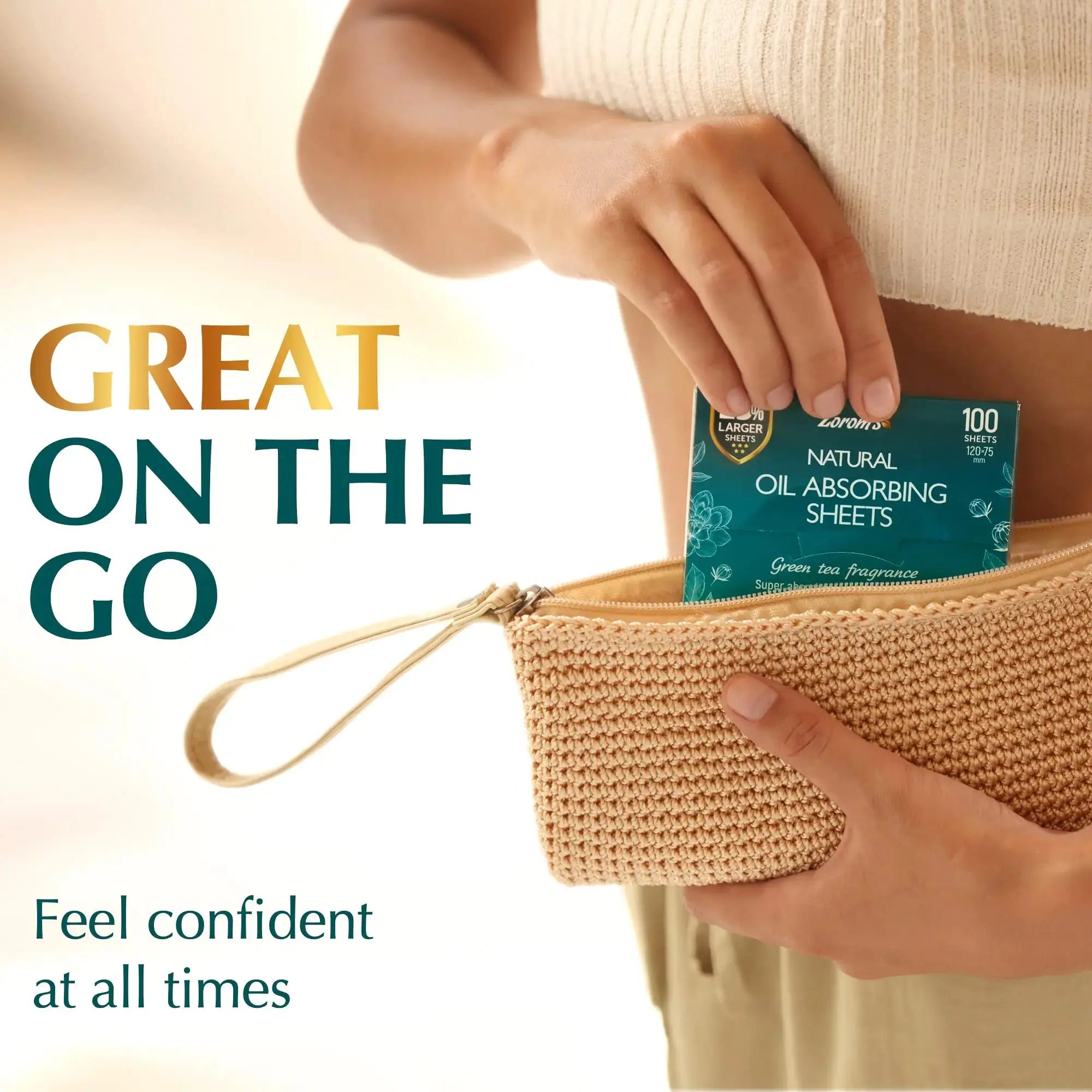 Natural Green Tea Oil Blotting Sheets for Face - 25%_Vivareflex_Online