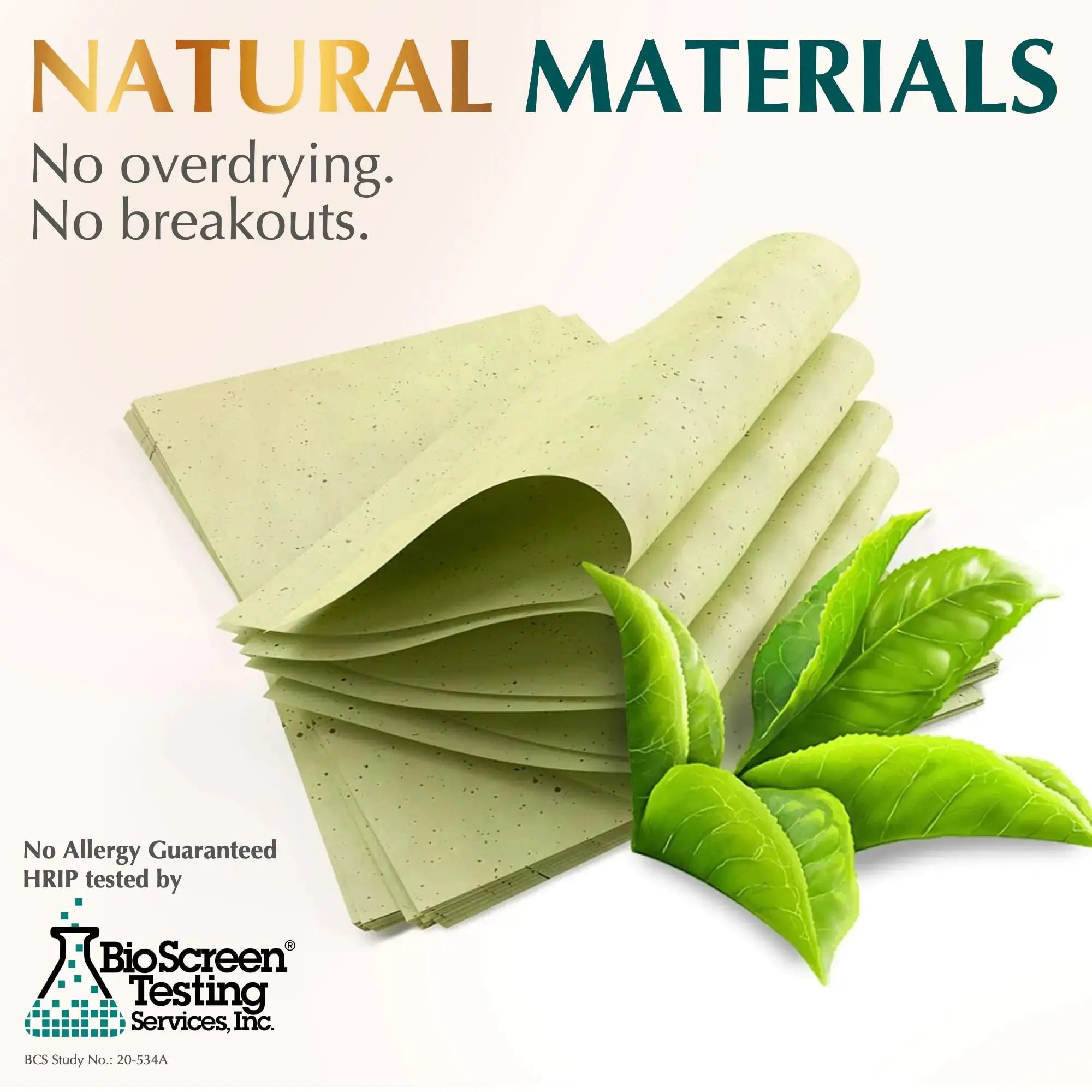 Natural Green Tea Oil Blotting Sheets for Face - 25% Larger_Vivareflex_Online