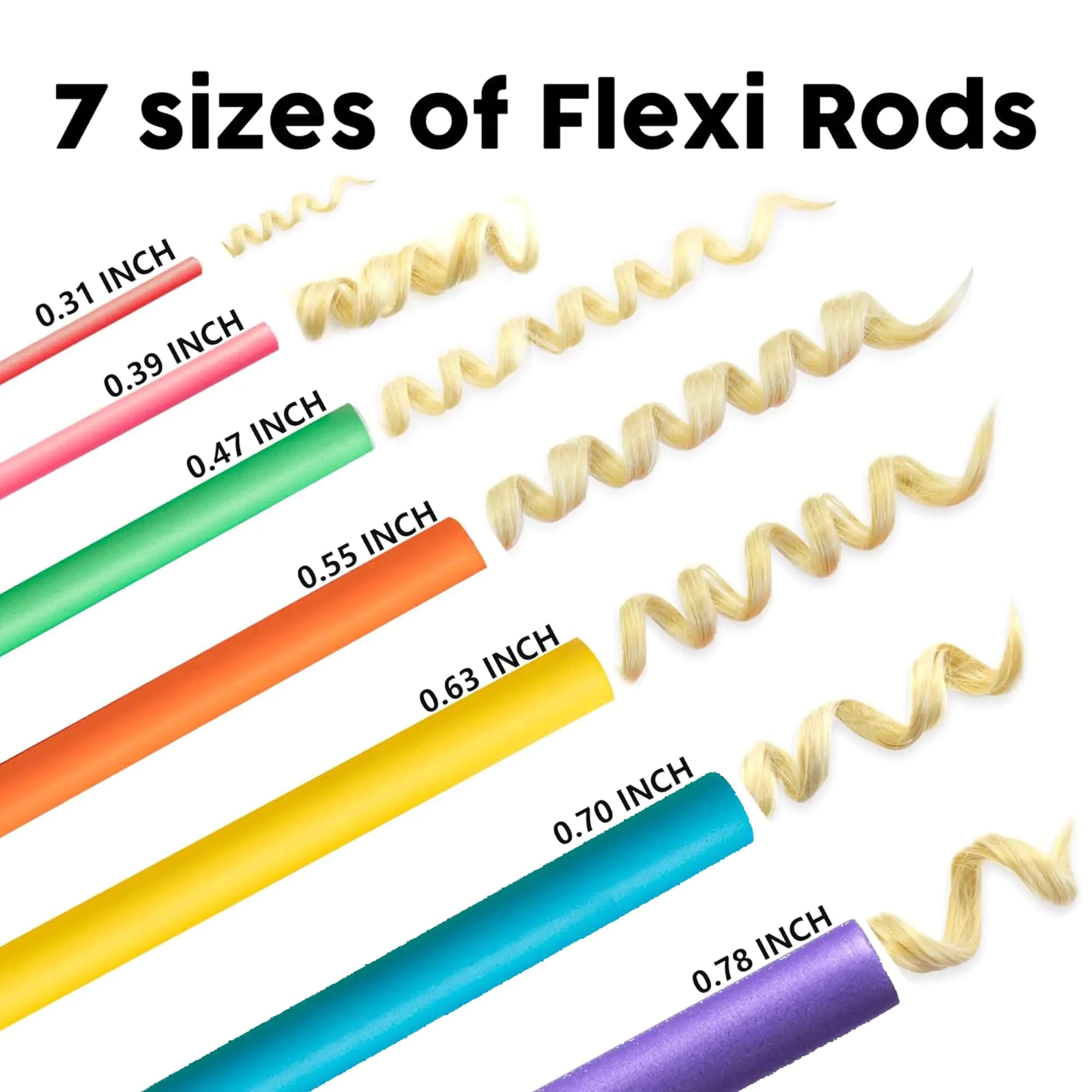 47 PCS 7'' Hair Curlers Rollers Flexi Rods Set – Heatless Foam Curling Rods for Long, Medium, and Short Hair - Vivareflex Online