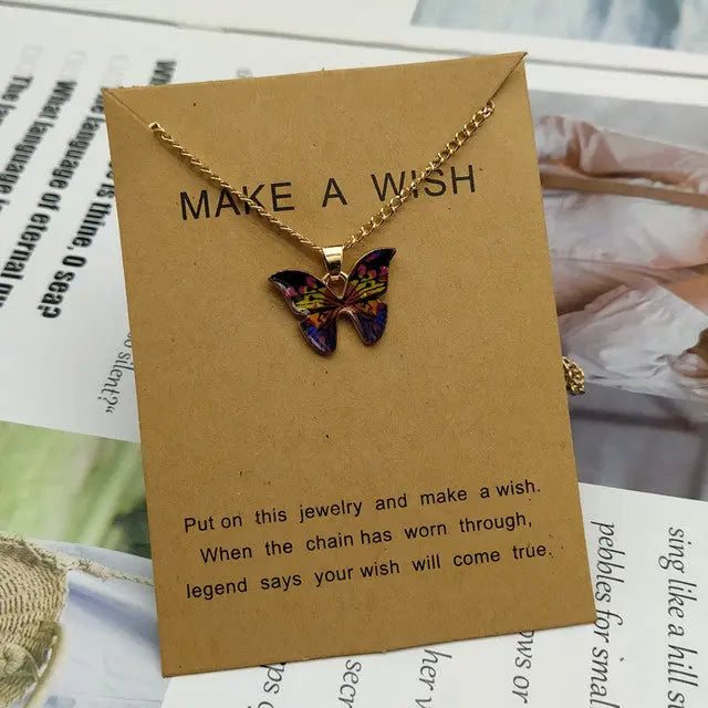 Zinc Alloy Butterfly Necklace Golden Color_Vivareflex_Online