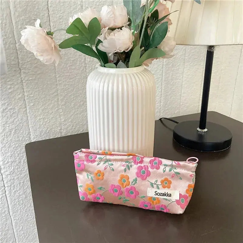 Zipper Large Solid Color Cosmetic Bag Cute Plush Makeup Bag for Women Travel Make Up Toiletry Bag Washing Pouch Plush Pen Pouch Ultimate Bag Store