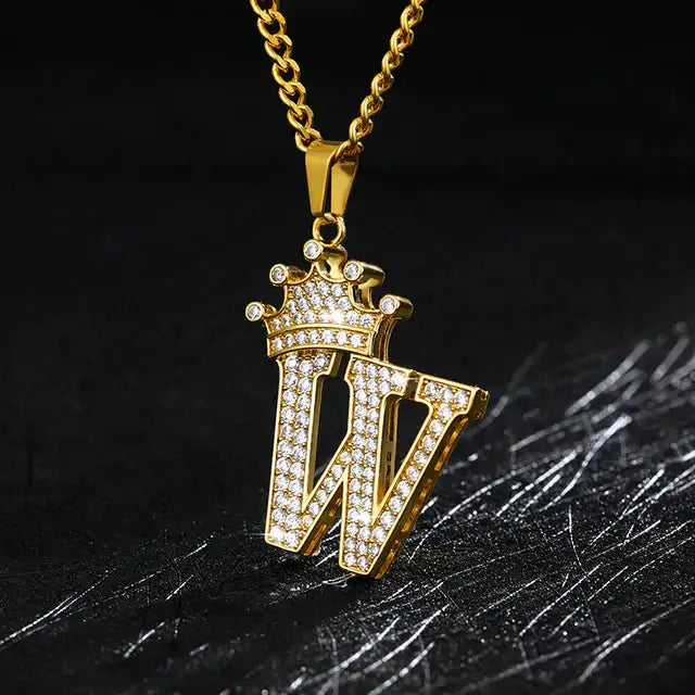 Sleek Design Zircon Alphabet Necklace - Personalized Pendant_Vivareflex_Online