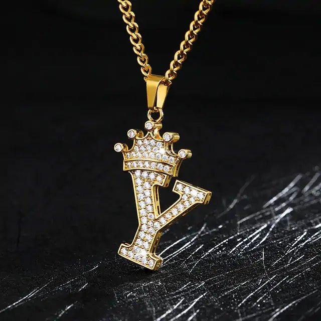 High-Quality Materials Zircon Alphabet Necklace Pendant_Vivareflex_Online