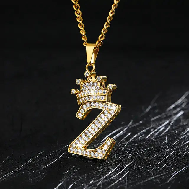 Zircon Alphabet Necklace - Personalized Pendant Casual Formal_Vivareflex_Online