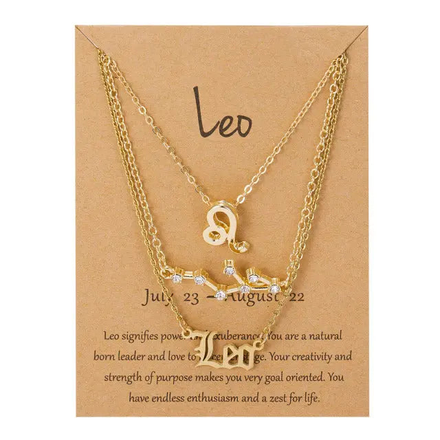 Zodiac Sign Pendant Necklace Available in 12 Different Zodiac_Vivareflex_Online