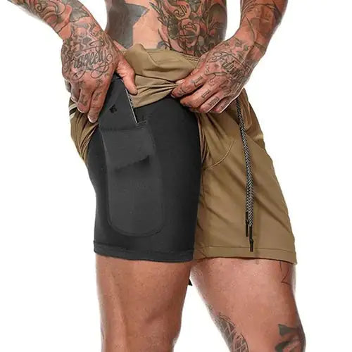 Men 2 in 1 Running Shorts Jogging Gym Fitness Vivareflex Online