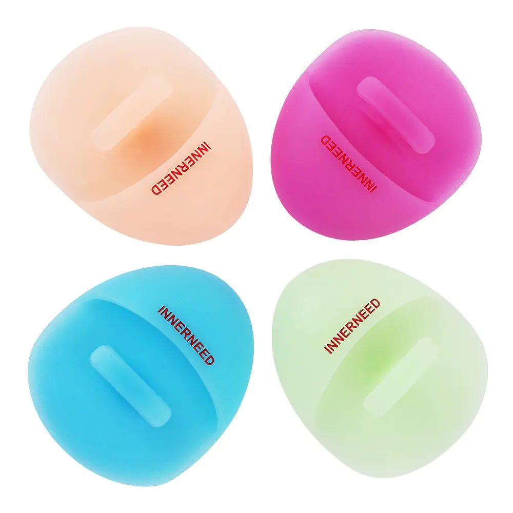 INNERNEED Brosse nettoyante et massante pour le visage en silicone super doux Brosse nettoyante manuelle pour le visage Brosse à récurer portative pour peaux sensibles, délicates et sèches (lot de 4) 4 couleurs mélangées