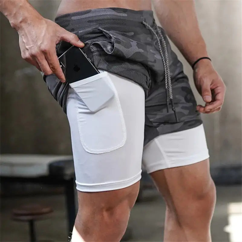 Camo 2-in-1 Running Shorts For Men Vivareflex Online