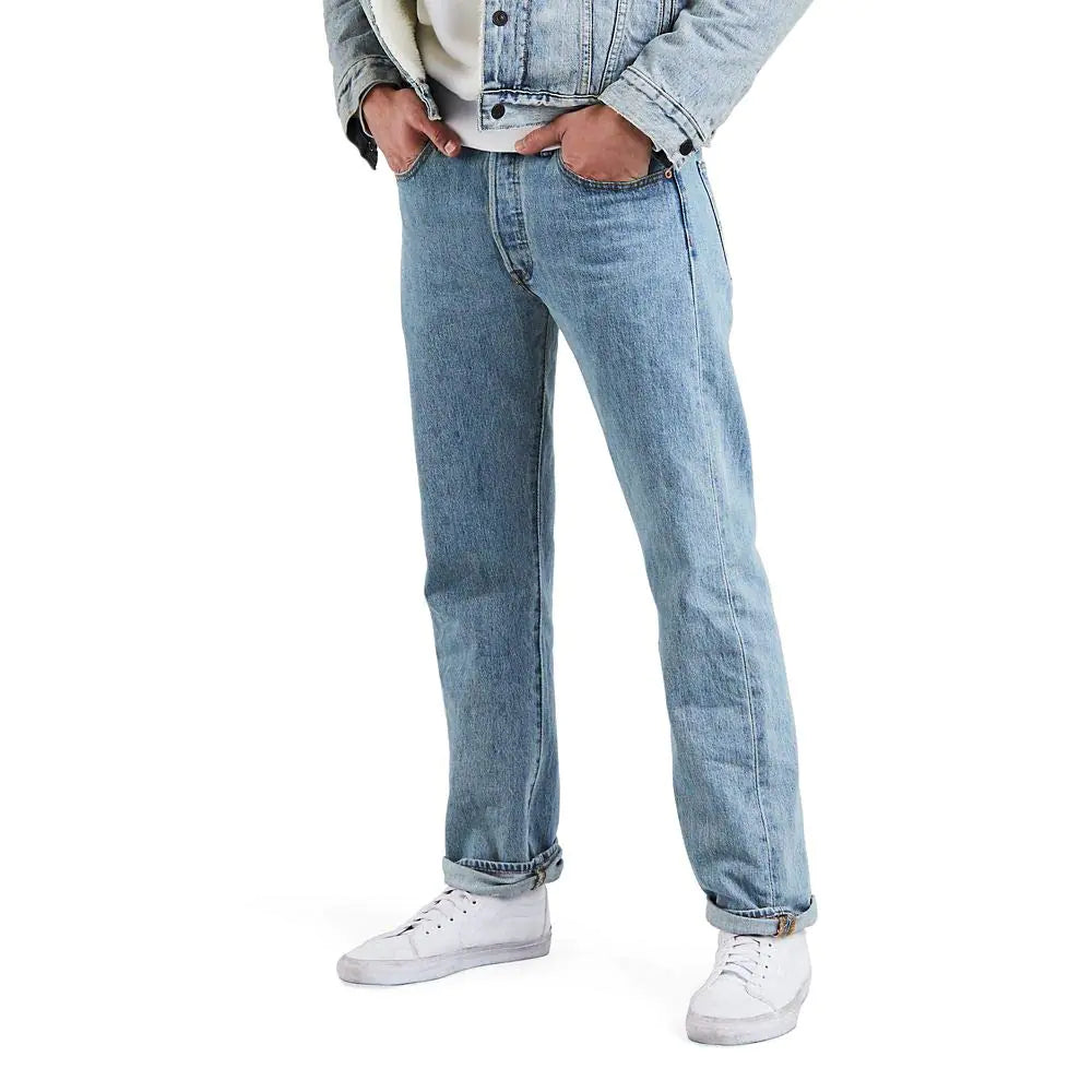 Jeans Levi's 501 Original Fit para hombre (también disponibles en tallas grandes y altas) Estándar 38 W x 36 L Lavado a la piedra claro 