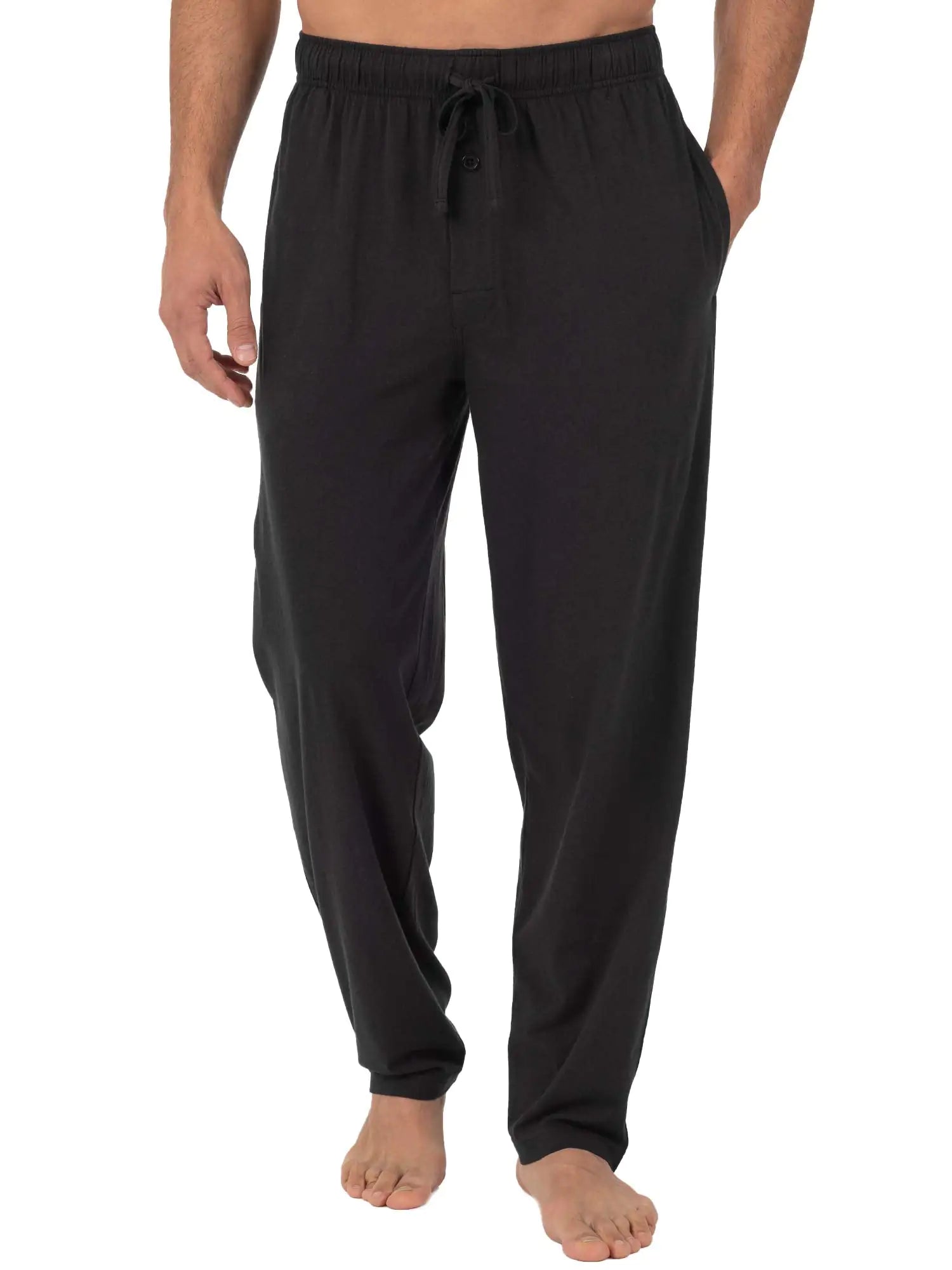 Fruit of the Loom Men's Extended Sizes Jersey Knit Sleep Pajama Lounge Pant (1 & 2 Packs) 5X Black/Navy (2-pack)