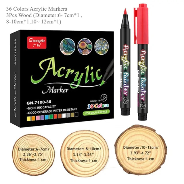 Stylos de peinture acrylique 36 couleurs