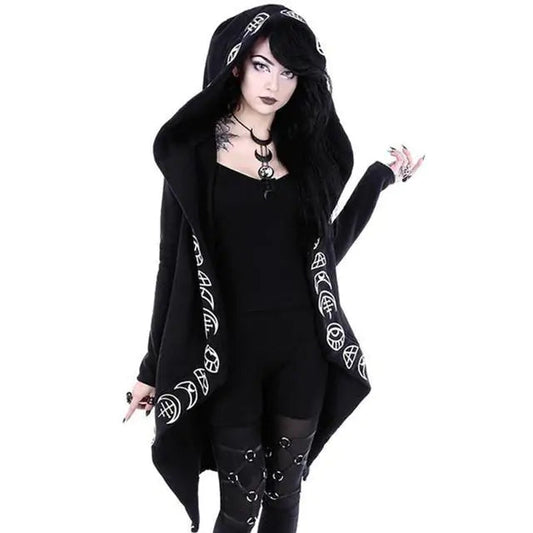 Gothic Punk Black Long Women Hoodies Vivareflex Online